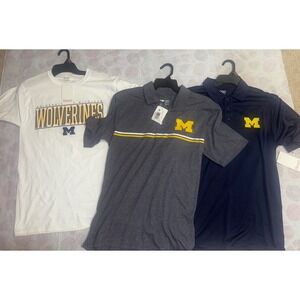 University of Michigan Wolverines‎ Men's Small Hanes Polo T-Shirt Bundle 3